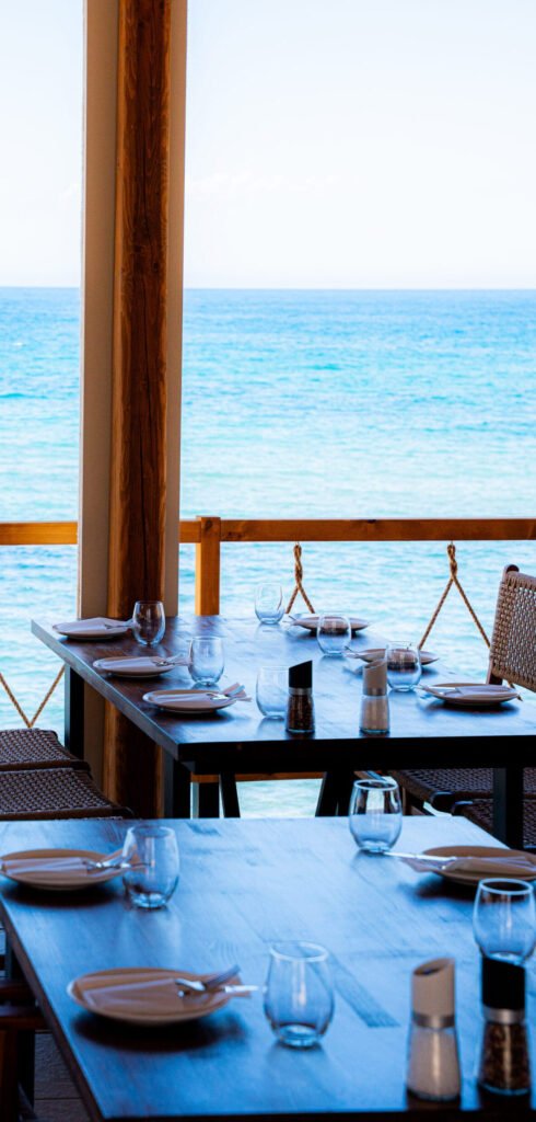 Dusk Panormo - table with aesthetic sea view - RESTAURANT EXTERIOR